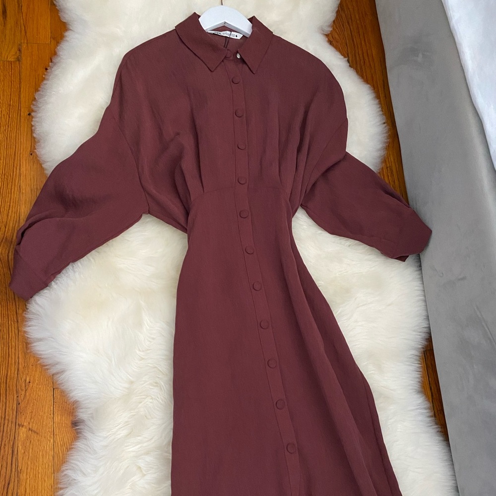 ZARA BELTED SHIRT DRESS